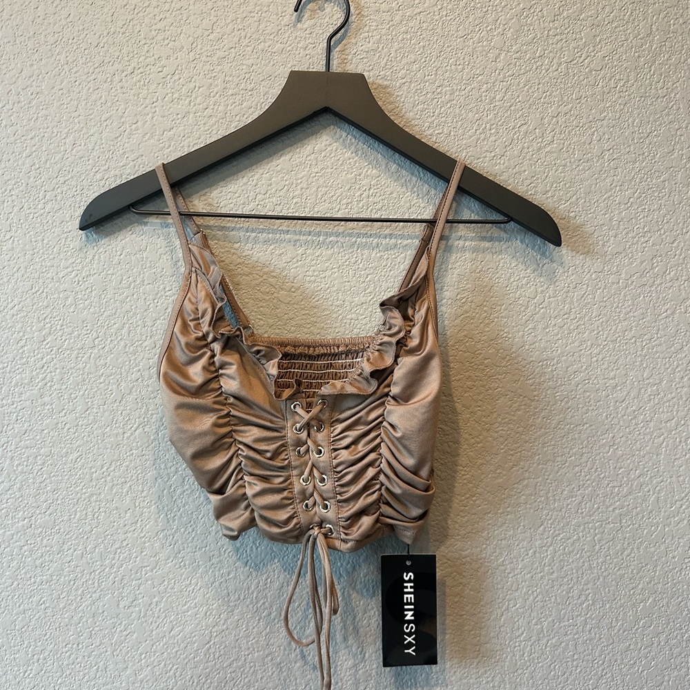 SHEIN SXY Brown top (S) NWT